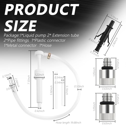 Image of Salior Quart Bottles Fluid Pump Kit,Fluid Transfer Pump Automotive with 3 /8 inch Swivel and 8mm 10mm Adapters for Oil Water Antifreeze,Multi-Purpose Gear Oil Pumps and Differential Fluids Pumps