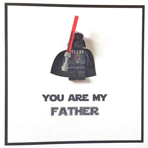 Star Wars Fathers Day Card with Darth Vader Minifigure : Amazon.co.uk ...