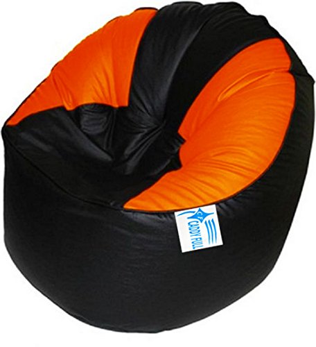 Image of XXXL Muddha Chair Without Beans (Black and Orange)