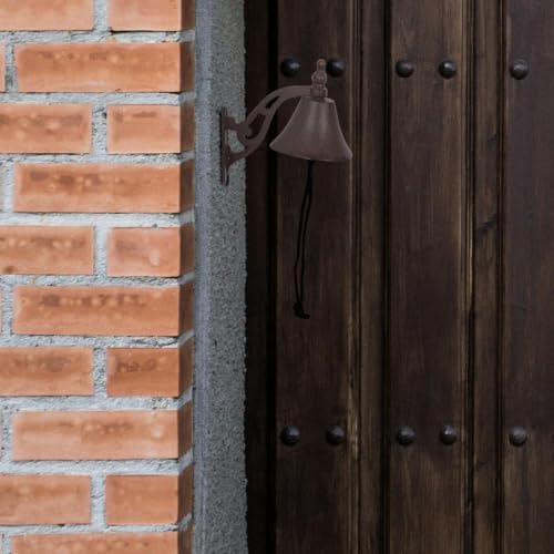 Cloche murale decorative rustique en fer robuste pour maison - 8