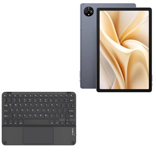 BoxWave Keyboard Compatible with Ulefone Tab A11 Pro - SlimKeys Bluetooth Keyboard with Trackpad, Portable Slim TouchPad - Jet Black