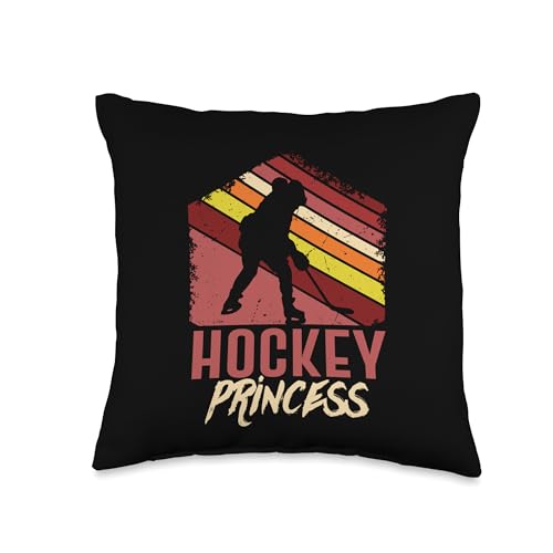 Ice Hockey Princess Throw Pillow