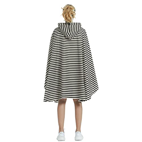 Image of salamra Rain Poncho Jacket - Hooded Waterproof Raincoat with Pocket for Women Men Adults