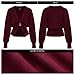 URBAN REVIVO Women Knitted Cardigans Long Sleeve V-Neck Lightweight Sweater One Leaf Button Down Outwear Wine Red,Small