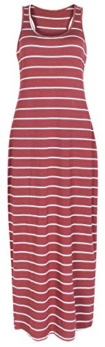Image of Roselux Women Sleeveless Scoop Neck Striped Maxi Sundresses Loose Racerback Long Dress