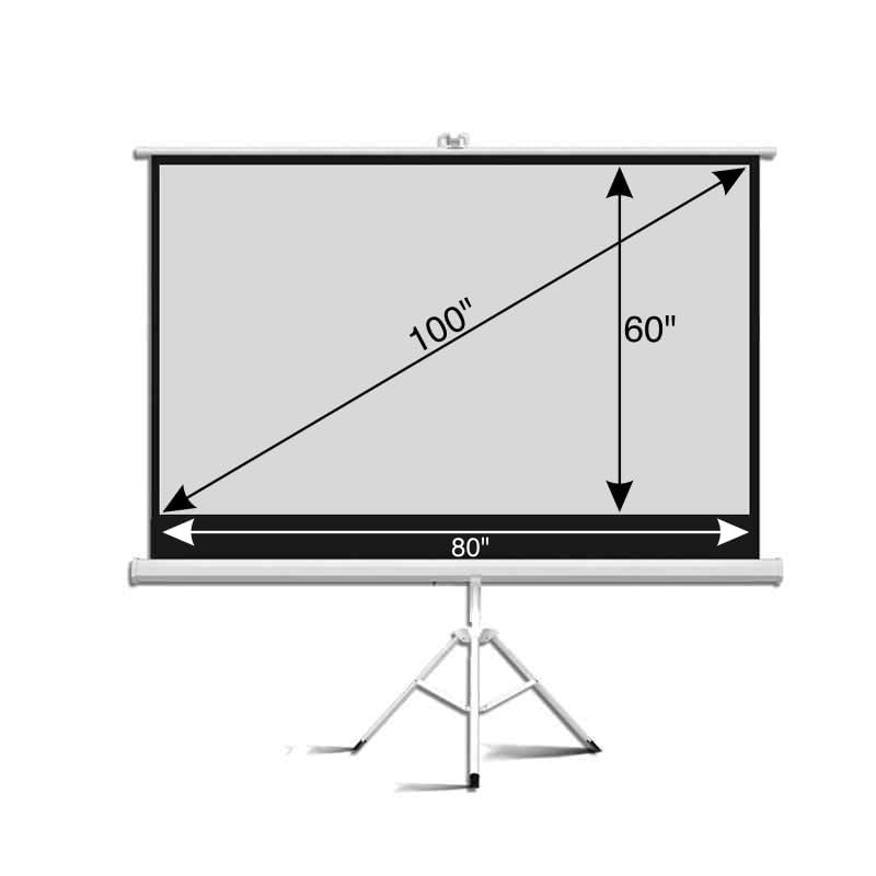 Image of BIG VUE Matte Grey Fabric Tripod Projector Screen with Stand - Indoor and Outdoor Wrinkle Free Projection Screen for Home, School & Office Presentation (100 Inch, 4:3 Aspect Ratio)