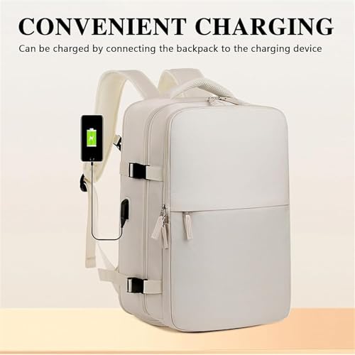 Birdesc Backpack, Levettevac Backpack, Waterproof Large Capacity Backpacks with Separate Shoe Compartment (Beige)4