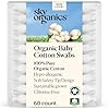 Sky Organics - Organic Baby Cotton Swabs, 60 ct. - Ultra Soft Baby Safe Tips - Strong & Durable - Hypoallergenic - Chlorine Free - Natural, Vegan & Cruelty Free - Skin Care & Baby Care