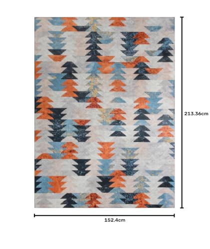 Image of Cotton Bolls Textiles Rugs for Living Room 5x7 Feet Large Size | Lightweight Foldable Carpet for Bedroom & Hall | Easy to Handle During Daily Cleaning | Travel Friendly Printed Rug | Multicolor