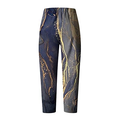 Pockets Trousers For Women Floral Polka Dots Marble Print Pants Long Wide Leg Baggy Sweatpants Comfort Journey Trouser Ff1-Gray Small #TOP4