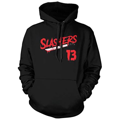 HAASE UNLIMITED Slashers Voorhees 13 Jersey - Horror Movie Unisex Hoodie Sweatshirt - Black - XL Cover