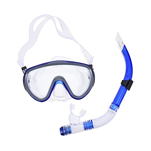 GAROZATION Snorkeling Mirror Set Snorkeling Suit Sturdy Diving Mask Anti-Fog Easy Adjustment Strap for Adults