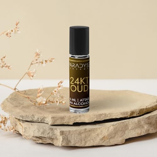Image of 24 KT Oud Attar | Non-Alcoholic Perfume Oil Roll on | Amber Oud Warm Fragrance Perfume Oil | Premium and Long Lasting Fragrance | 6 ml