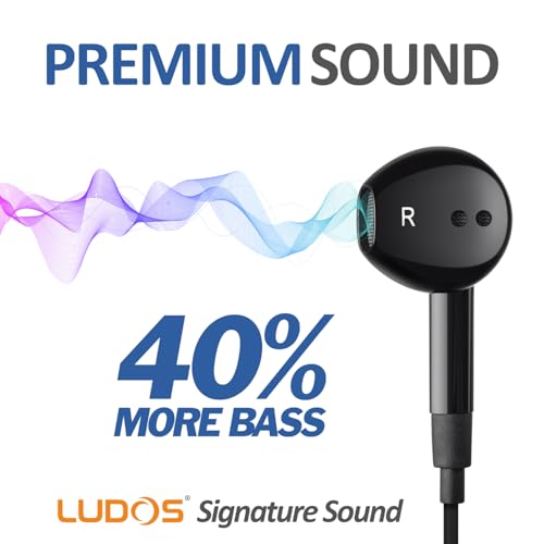 Image of LUDOS FEROX USB C Headphones for iPhone 17 16 15 Pro Max Plus Air iPad Pro, 5 Years Warranty, USB-C Earbuds for Samsung Galaxy S24 S23 Ultra S22 S21 FE S20 Z Flip 3 Fold 4 A53, USB Type C Earphones