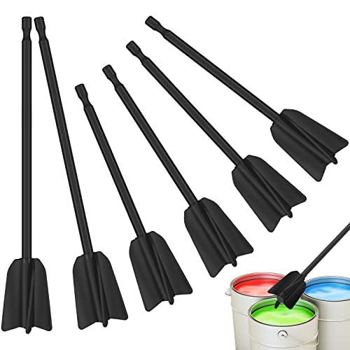 LZVXTYM 6Pcs Mixer Paddle 4-Blade 6.5/8.7 Inch,Reusable Powerful Mixer Reduce Bubbles, Quick Mixer Paint Stirrer Drill Accessories for Mixing Epoxy Resin Paint Ceramic Glaze