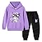 MAOXITCATY Sudadera con capucha de chándal Kawaii para niñas, ropa urbana para niños, sudadera de manga larga con estampado de dibujos animados, de 2 a 13 años,Púrpura,140cm