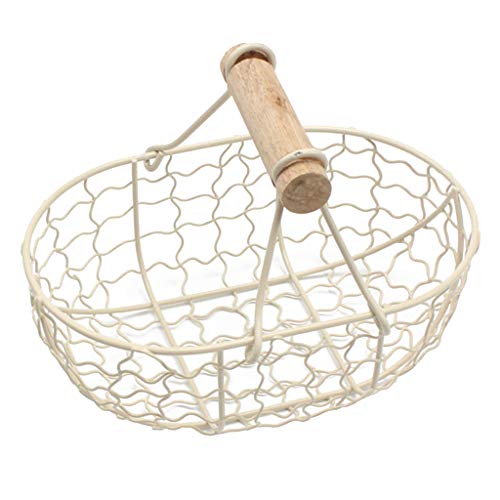 LOVIVER Cesta de Pão de Ferro Durável Cesta de Armazenamento de Metal Antigo Recipiente de Comida, C