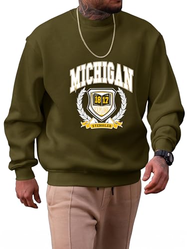 Sweat-shirt pour homme Noble Monk vert olive manches longues taille 42 modèle SW168