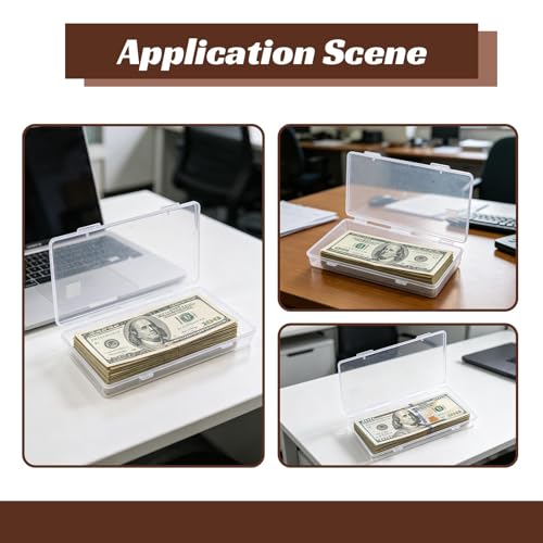 12 cajas plásticas transparentes para billetes con fundas miniatura 7