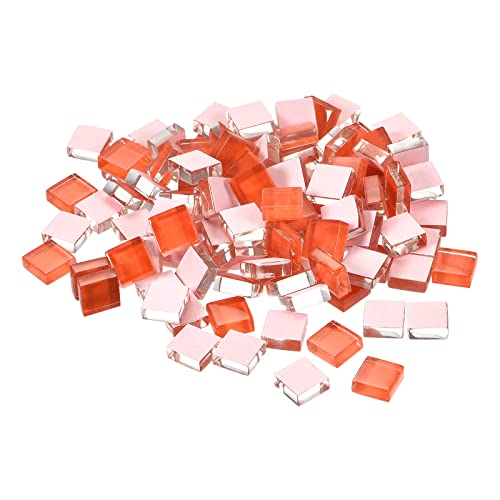 sourcing map Mosaïque Carrelage Tuile Tesselle, Verre Mince Mini Bricolage Fait Main Sans Cristal Pierre Artisanat Loisir Creatif (Orange Paquet 220)