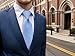 S&W SHLAX&WING Men's Neckties Cufflinks and Tie Hanky Blue Dot Extra Long Size 63