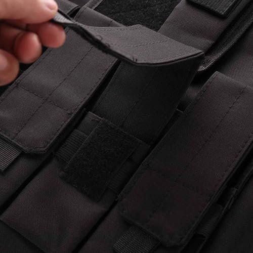 Chaleco táctico para jóvenes ajustable de nailon con bolsas extraíbles 7