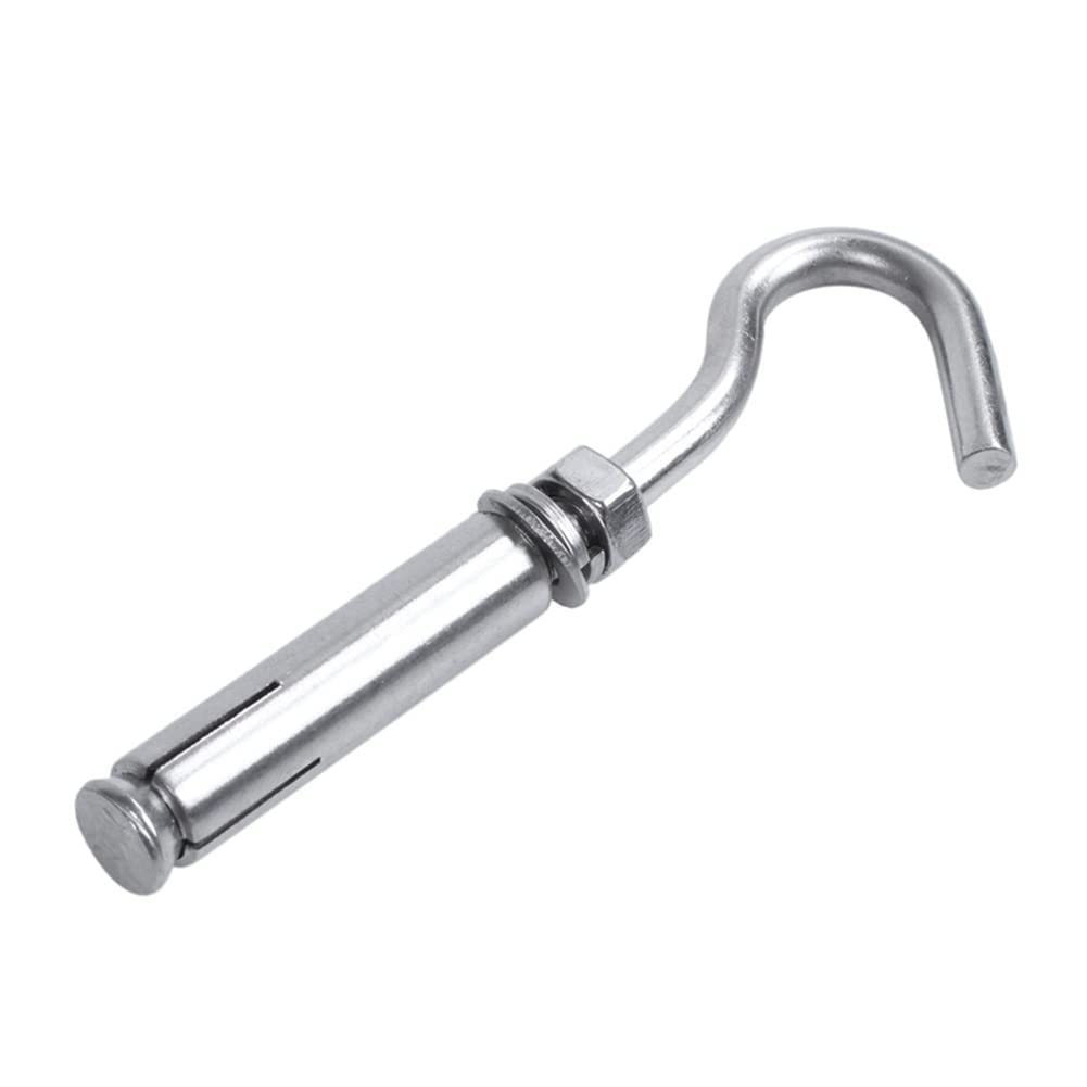Tornillos para hormigón, pernos de expansión, paquete de 5 tornillos de expansión de acero inoxidable M6 304, gancho de copa abierta, pernos de arco, gancho de expansión, color único