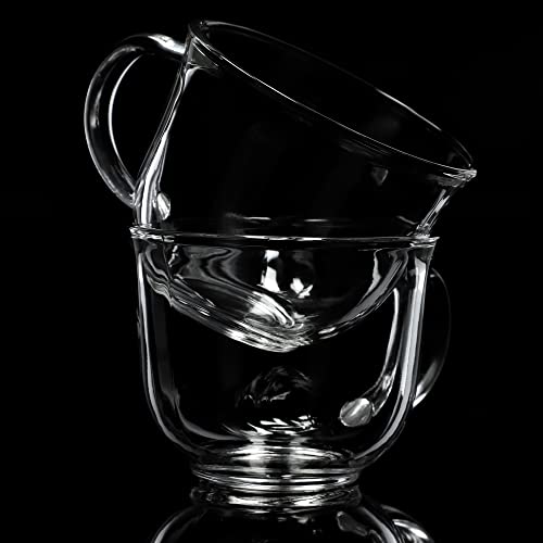 KADAX Zestaw 6 szt. szklane kubki z uchem 480 ml do herbaty, kawy i kakao, odporne na wysoką temperaturę, przystosowane do zmywarki