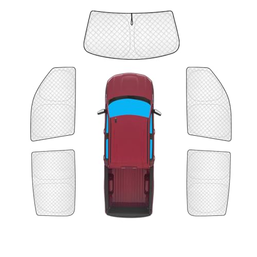 Image of KMF 5pcs Thicken Sun Shades for Chevy Silverado 1500 2014-2019 Accessories, Chevrolet Full Car Window Covers Sunshade for Windshield Side, UV Block and Blackout Privacy for Camping Outdoor