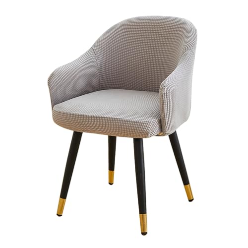 koroda Stretch Curved Back Dining Chair Covers with Armrest, Accent Dining Chairs Covers Slipcovers with Arms, Swivel Armchair Cover Protector, Vanity Office Desk Seat Covers for Chairs