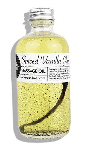Edible Vanilla Massage Oil with Warming Cinnamon Spice to Relax The Muscles | Non-Greasy Blend of Almond and Coconut Oils