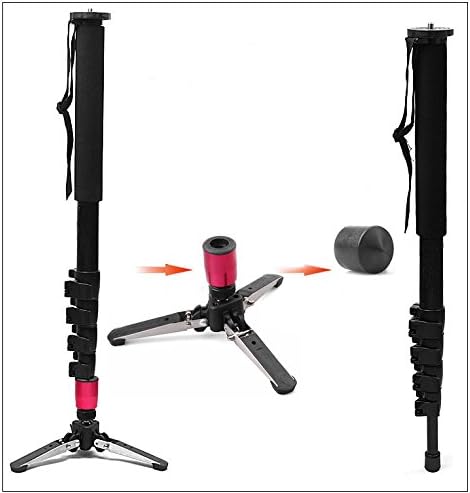SUPON Pro Alumninum Alloy Camera DSLR Unipod Monopod Flip Lock with 3 Legs Base Tripod JF-5