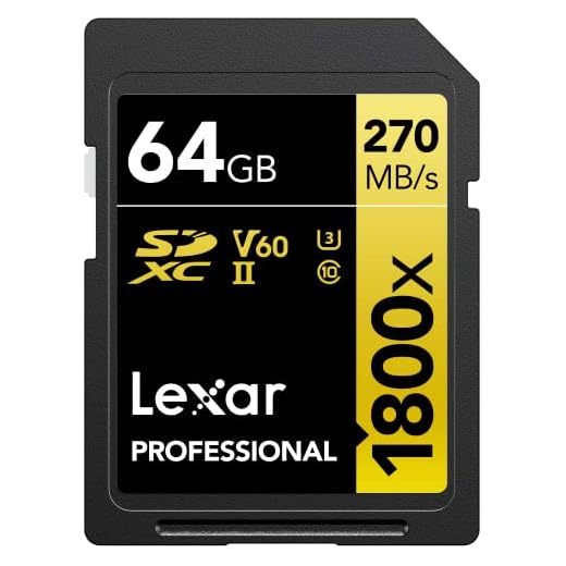 Lexar SDXC Professional 64GB 1800x UHS-II Gold Serie Class 10 U3 V60 für 4K Videoaufzeichnung schwarz