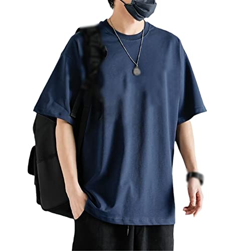 T-shirt hip hop ample bleu marine résolvant le problème de confort des grandes tailles