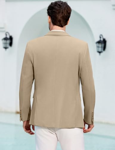 Image of COOFANDY Men Casual Blazer One Button Sport Coat Lightweight Suit Jacket | Slim Fit Sports Coat, Notched Lapel Collar, Double Vent, Elegant Blazer Jacket, Wedding Prom Formal Business Outfits