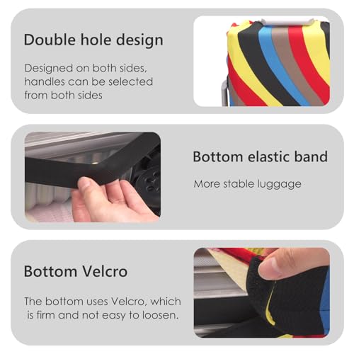 Travel Luggage Cover Suitcase Protector, Washable Suitcase Cover Fits 18-22 Inch Luggage, Elastic Suitcase Protective Cover (S, Corrugation)4