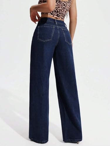 Image of KOTTY Women's High-Waist Button Relaxed Fit Casual Ankle Length Stylish Jeans