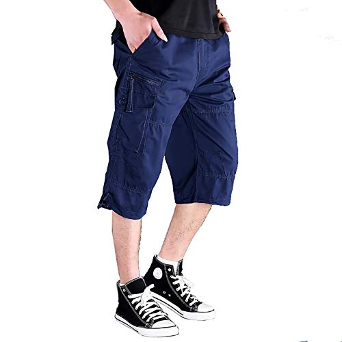 Military Ba Men's Survivor Belted Cargo Short-Reg and Big & Tall Sizes-Navy US S(Tag M)