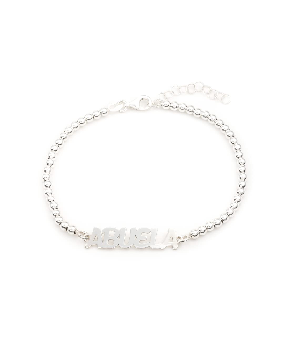 Pulsera de Bolas de Plata de Ley ABUELA | de Estilo Fino y Sofisticado | Joyería Especial para la Abuela | Regalo para la Mejor Abuela