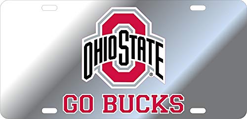Elite Fan Shop Ohio State Buckeyes License Plate Silver