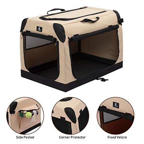X-ZONE PET Foldable Soft Dog Crate 3-Door Pet Kennels for Dogs and Cats Sturdy Durable Pet Crate for Travel,Indoor&Outdoor Use Multiple Sizes (36-Inch) - Image 4