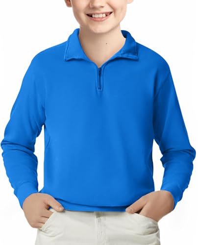 Haloumoning Boys Quarter Zip Sweatshirt Kids Long Sleeve Fall Pullover 5-14 Years