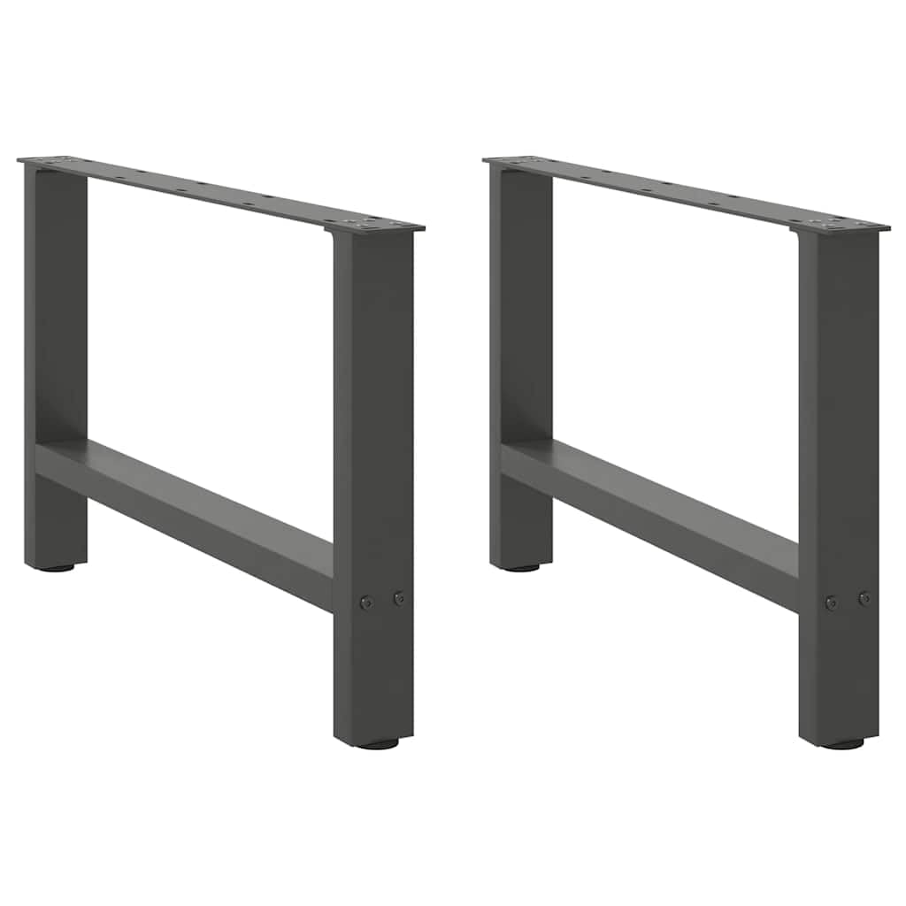 Pieds de table basse de salon en acier anthracite haut de gamme de 70 cm de largeur