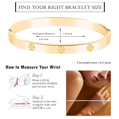 FOLOOTY 18K Gold Plated Titanium Steel Friendship Bracelets for Women
