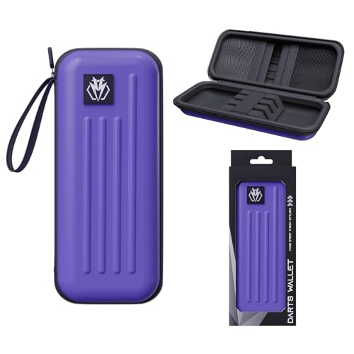 Dart Case,Dart Carrying Case Holds 3 Assembled Darts and Accessories Darts Wallet Darts Carrying Case for Steel Tip or Soft Tip Darts Extra Accessories,Built-in Storage Tubes and Pockets (Purple)