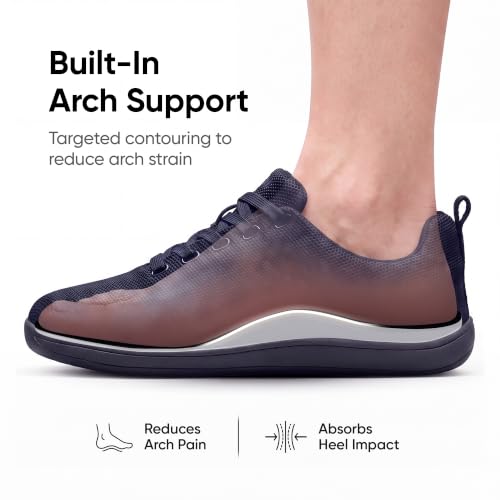Image of Frido Cloud Comfort Slip-On & Lace-up Shoes for Men, Zero-Drop Barefoot Style & Wide Toe Box, Lightweight Casual Walking Shoes, Flexible Sole for Natural Alignment, Available in Arch & Without Arch