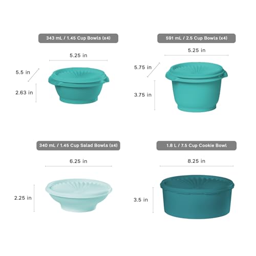 Image of Tupperware Heritage Collection, New 36 Piece Food Storage Container Set in Vintage Green, Dishwasher Safe and BPA Free (18 containers, 18 lids)