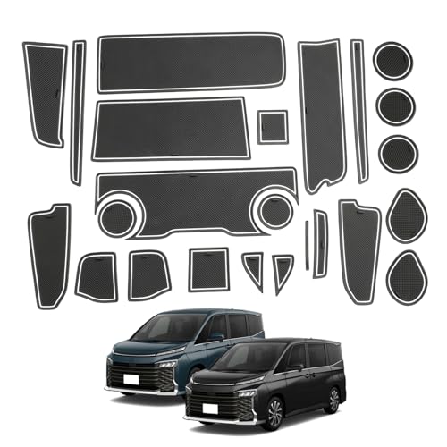 【RUIYA】トヨタ 新型 ヴォクシー ノア 90系 Xグレード 7人乗り 専用 滑り止めマット VOXY NOAH ゴム ラバー インテリア ドアポケットマット 滑り止め 傷防止 ノンスリップ 防音 キズ防止 貼り付け簡単 ヴォクシー ノア90系アクセサ