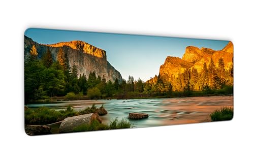 Yosemite Tapis de souris avec bords cousus pour les jeux, Yosemite Tapis de souris avec bords cousus pour les jeux, tapis d'écriture pour ordinateur portable et bureau (80 x 30 cm, 3 mm d'épaisseur)