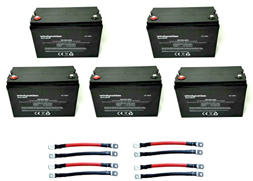 WindyNation 5x100Ah 12V AGM Deep Cycle Batteries